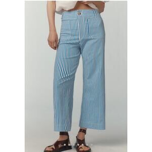 NWT Anthropologie Maeve The Colette Printed Linen Blend Crop Wide-Leg Pants